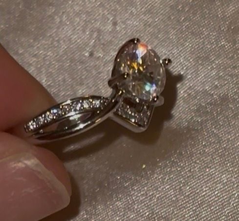Unbranded Moissanite Round Cut Criss Cross Engagement Ring Silver 6