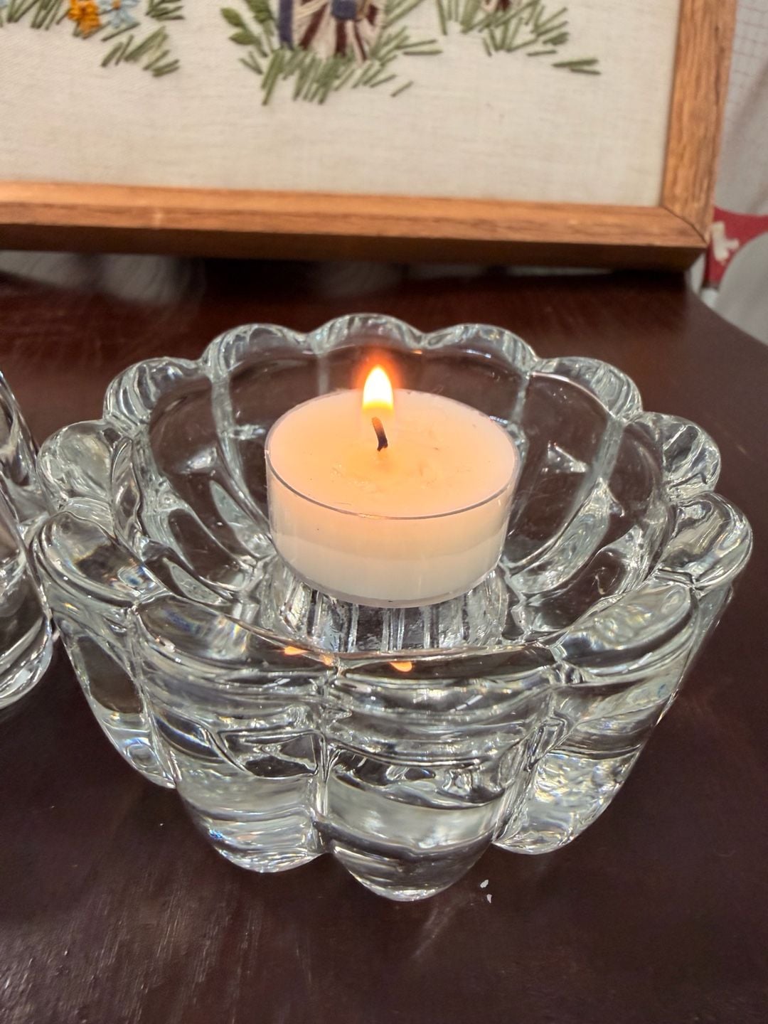 Vintage Princess House Crystal Candle Holders Clear Glass Bubble Scallop Design 10