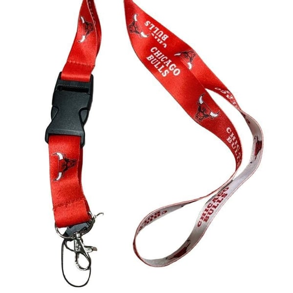 Chicago Bulls NBA Lanyard with Detachable Keychain Red