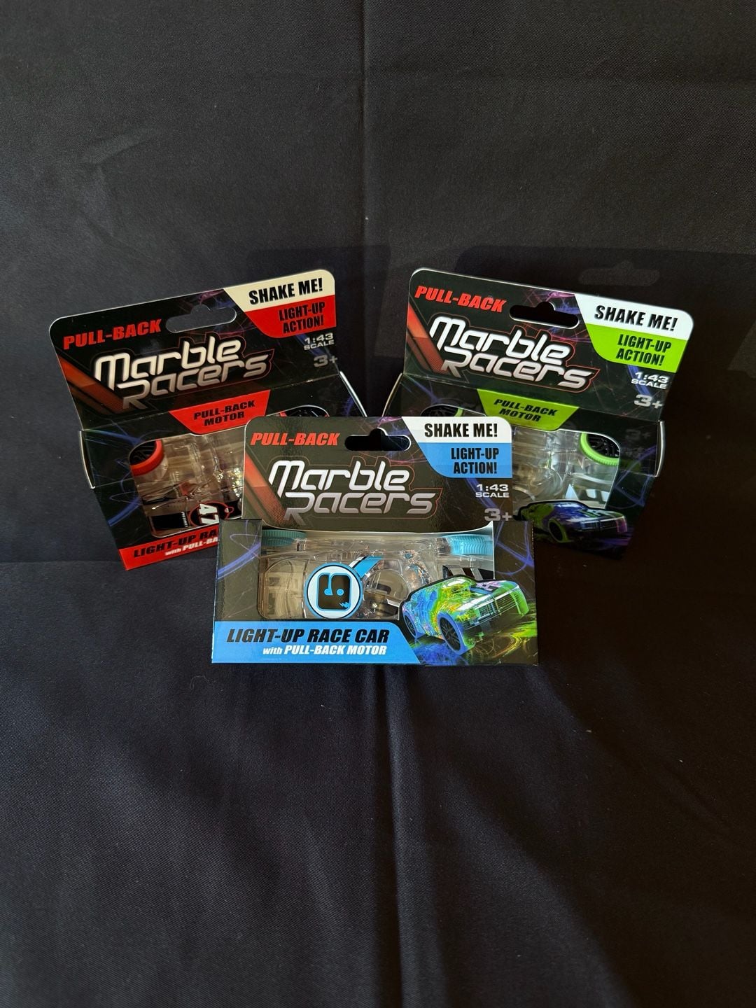 Skullduggery Marble Racers 1:43 Scale Light-Up Race Car Pull-Back Toy Set 1