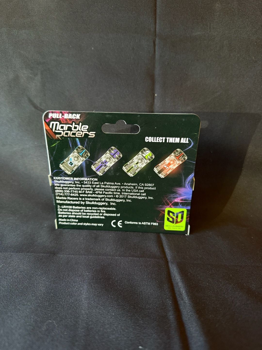 Skullduggery Marble Racers 1:43 Scale Light-Up Race Car Pull-Back Toy Set 5