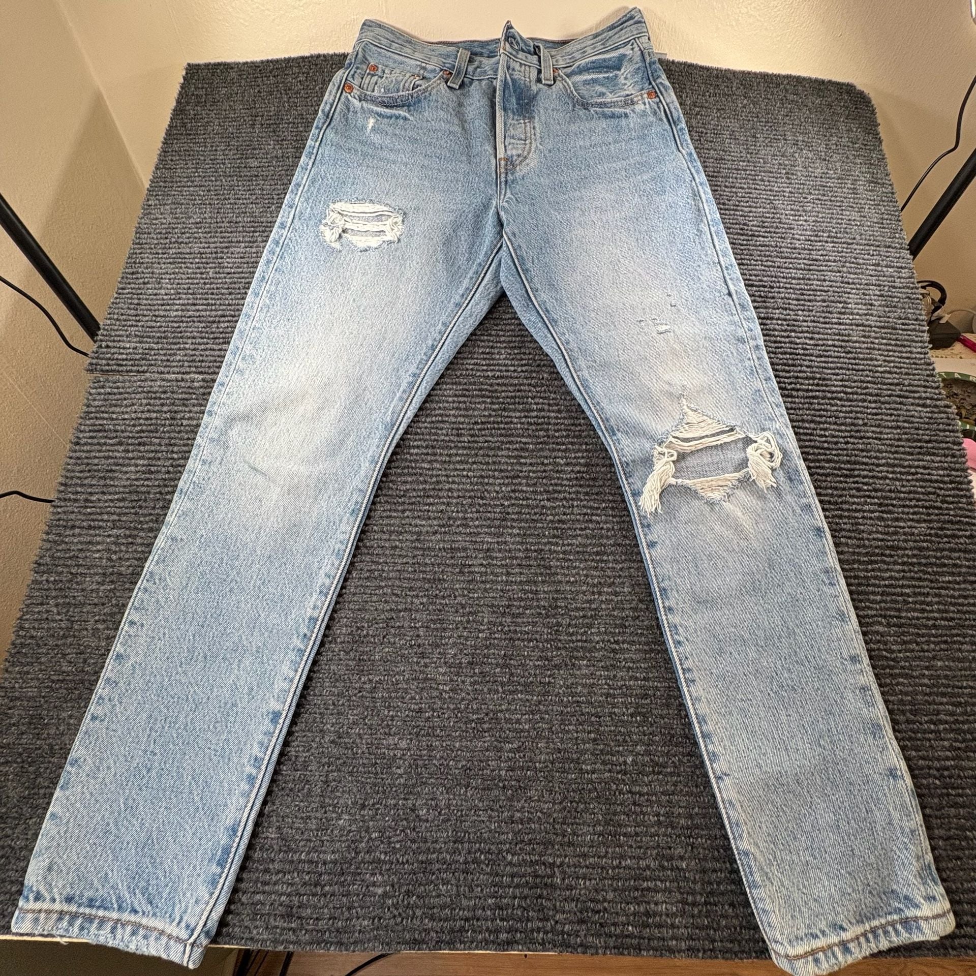Levi's 501 Original Distressed Light Wash Jeans 3