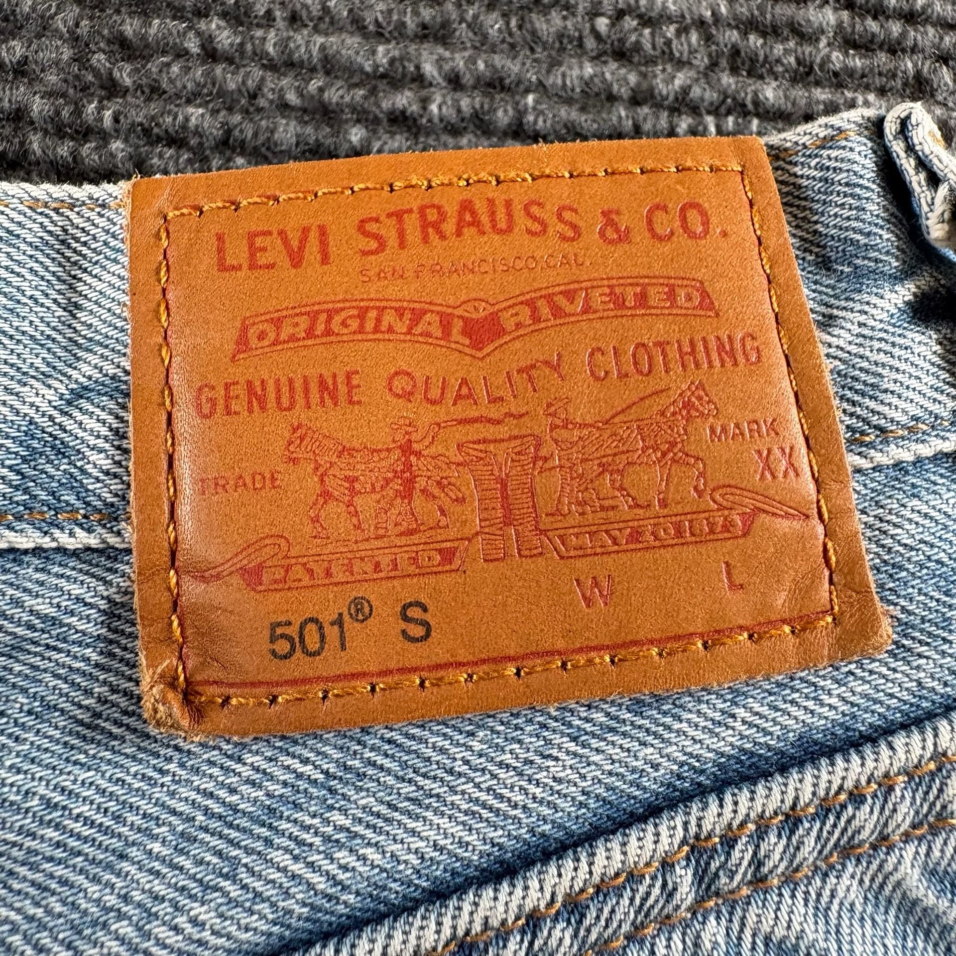 Levi's 501 Original Distressed Light Wash Jeans 16
