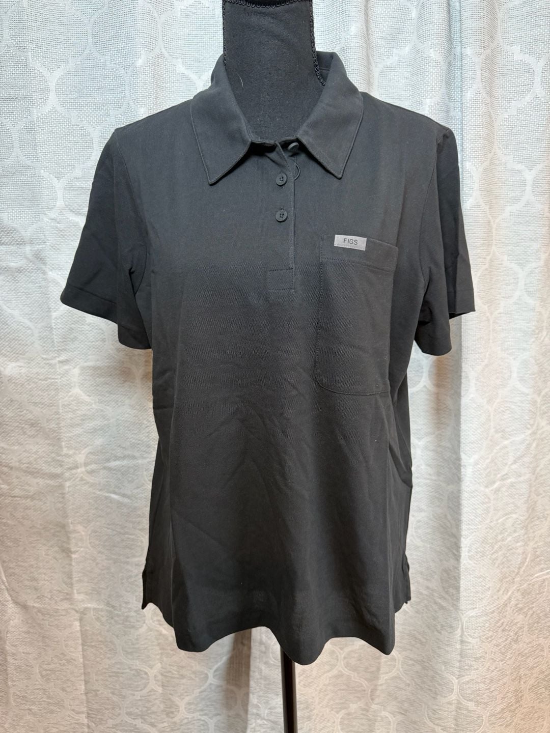 Figs Women’s Technical Pique Scrub Polo Size XL Black 2