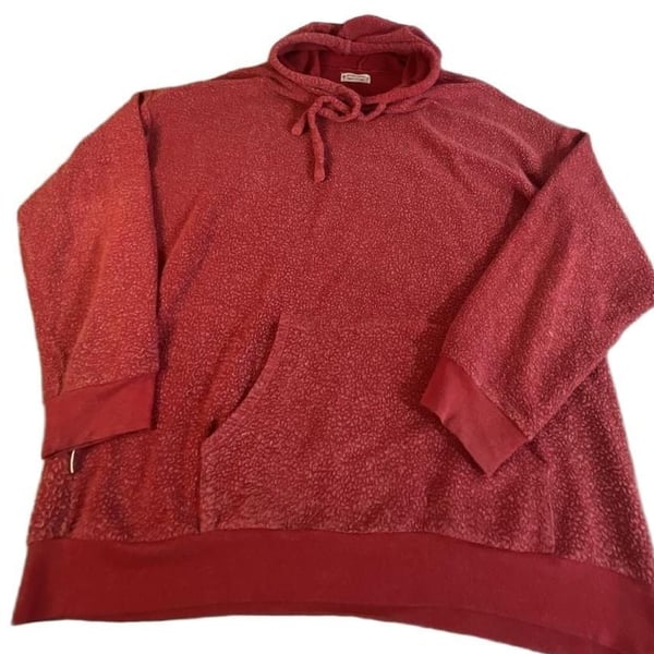 Soft Serve Clothing Sherpa Fleece Pullover Hoodie Size 2XL Red