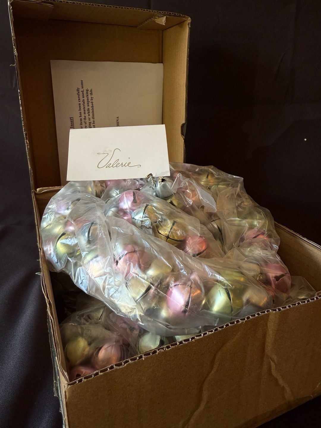 Valerie Jingle Bell Garland Pastel Pink Gold Christmas Decor 1