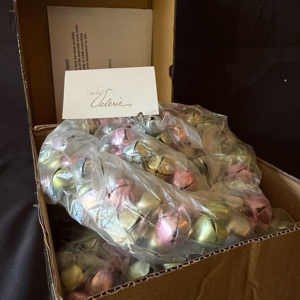 Valerie Jingle Bell Garland Pastel Pink Gold Christmas Decor