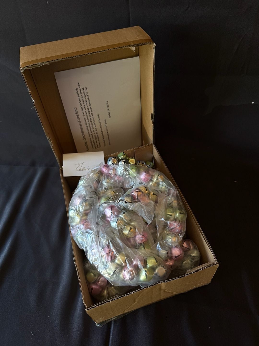 Valerie Jingle Bell Garland Pastel Pink Gold Christmas Decor 2