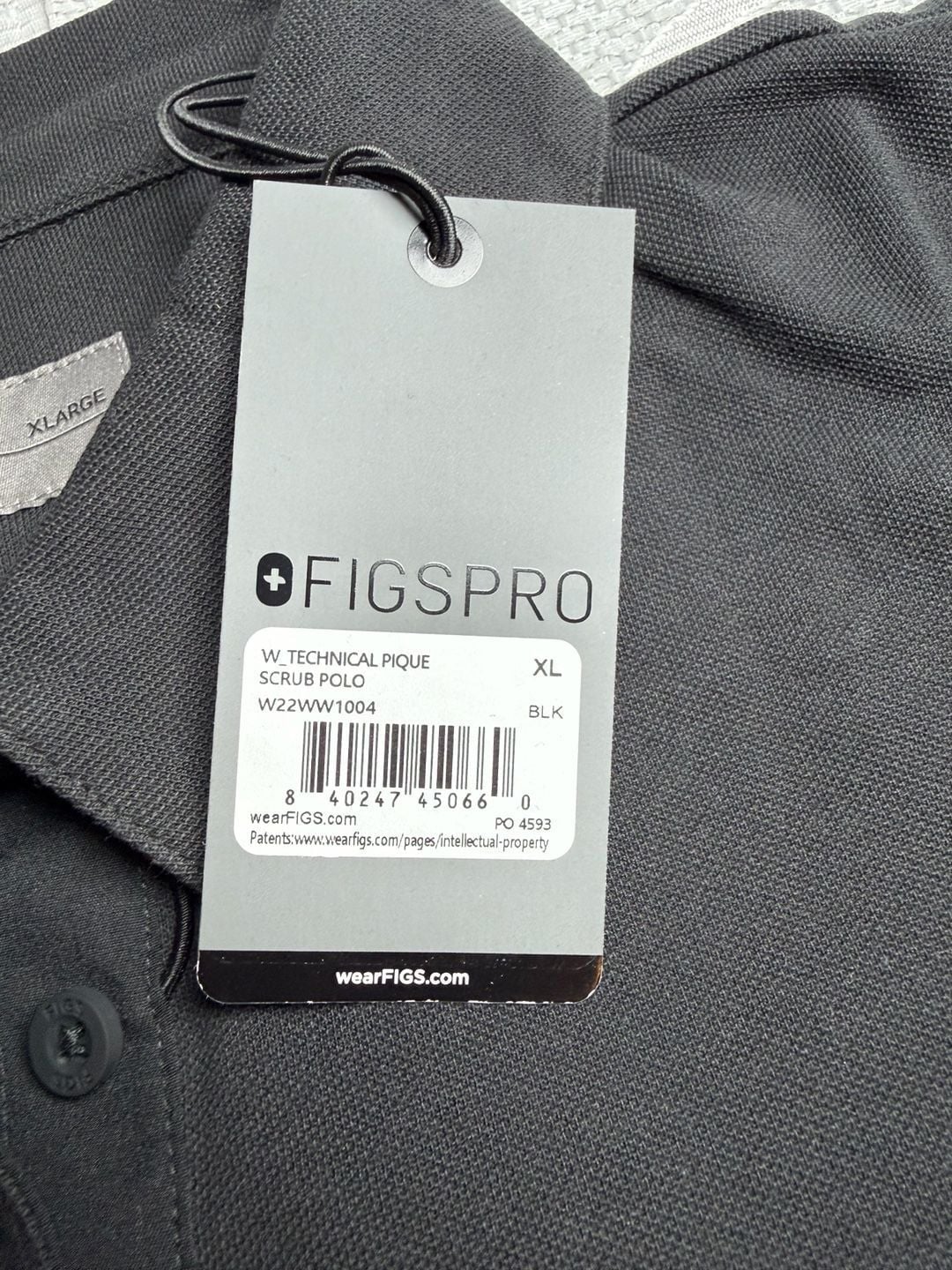 Figs Women’s Technical Pique Scrub Polo Size XL Black 7