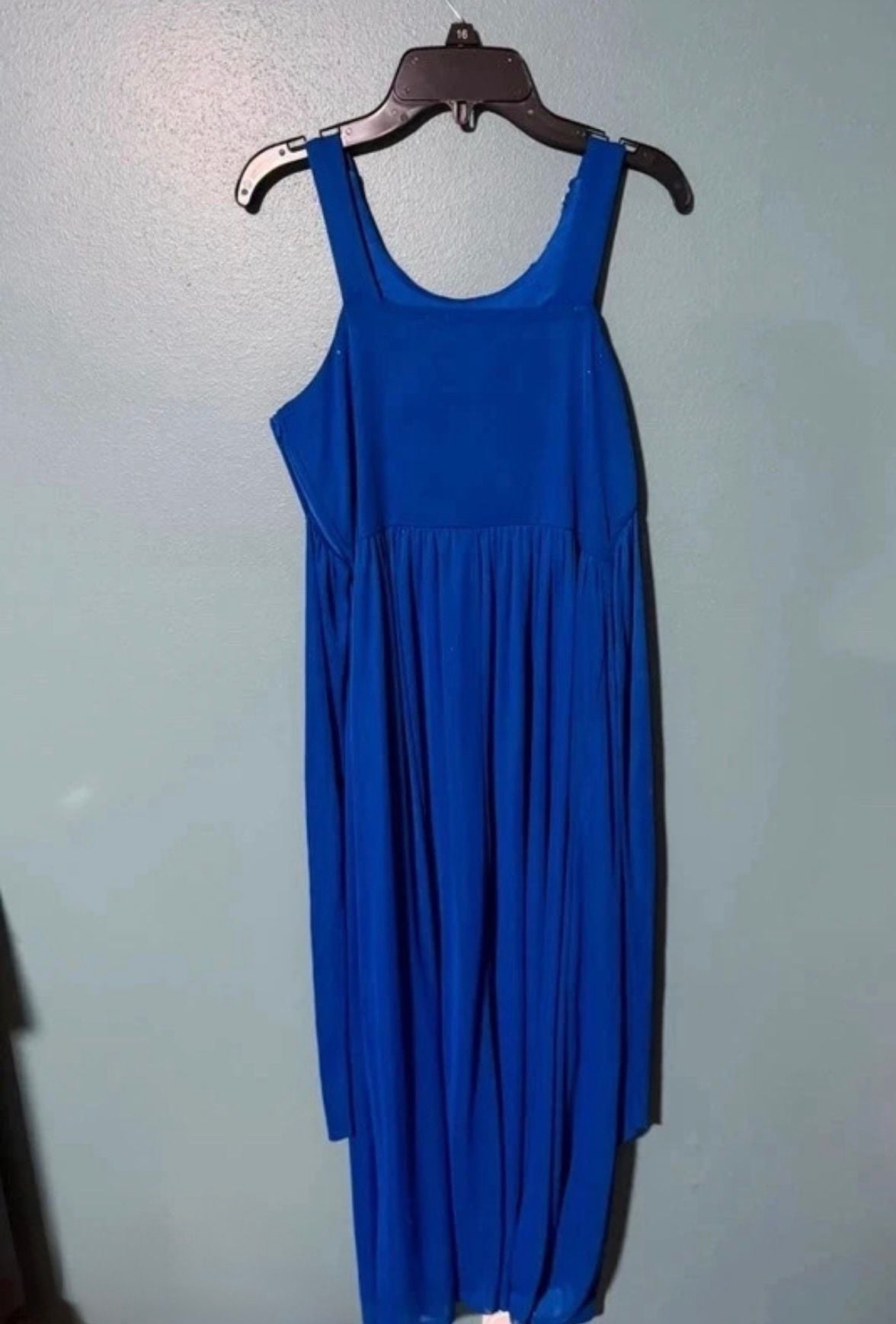 Rare Editions Dress Size 16 Blue Chiffon Embellished High-Low 3