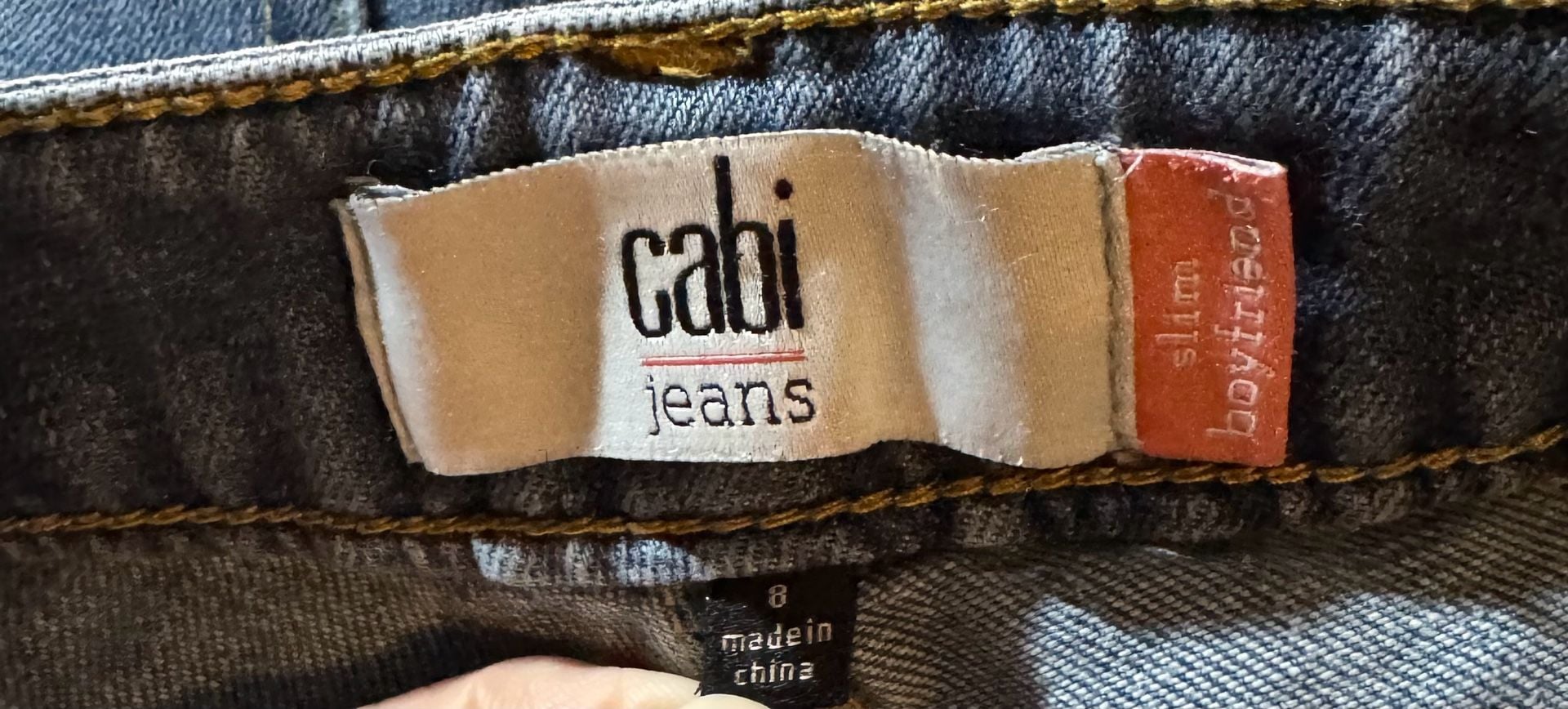 Cabi Slim Boyfriend Jeans Size 8 Distressed Blue Denim 4