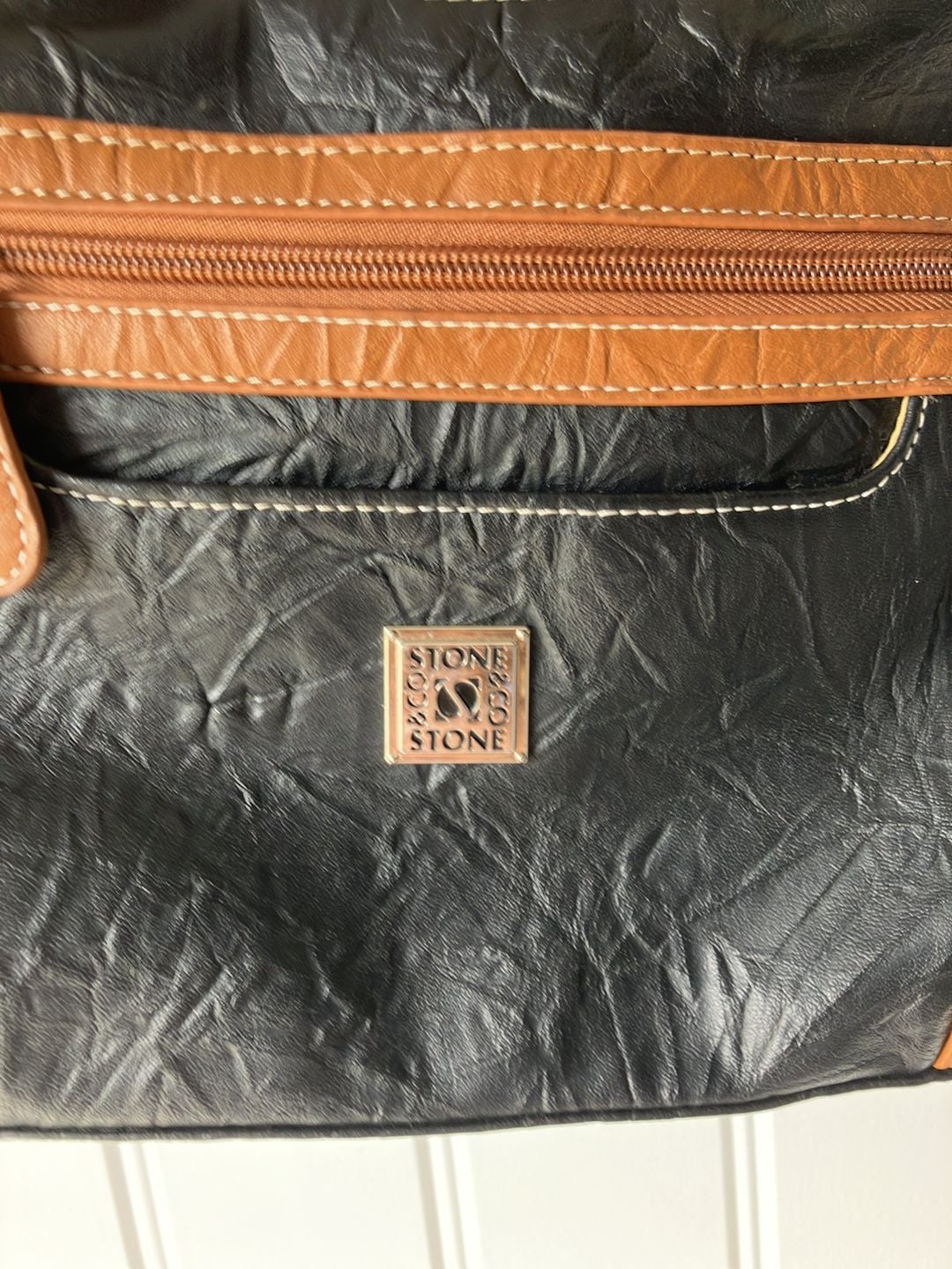 Stone & Co. Crossbody Bag Black Brown Leather 3