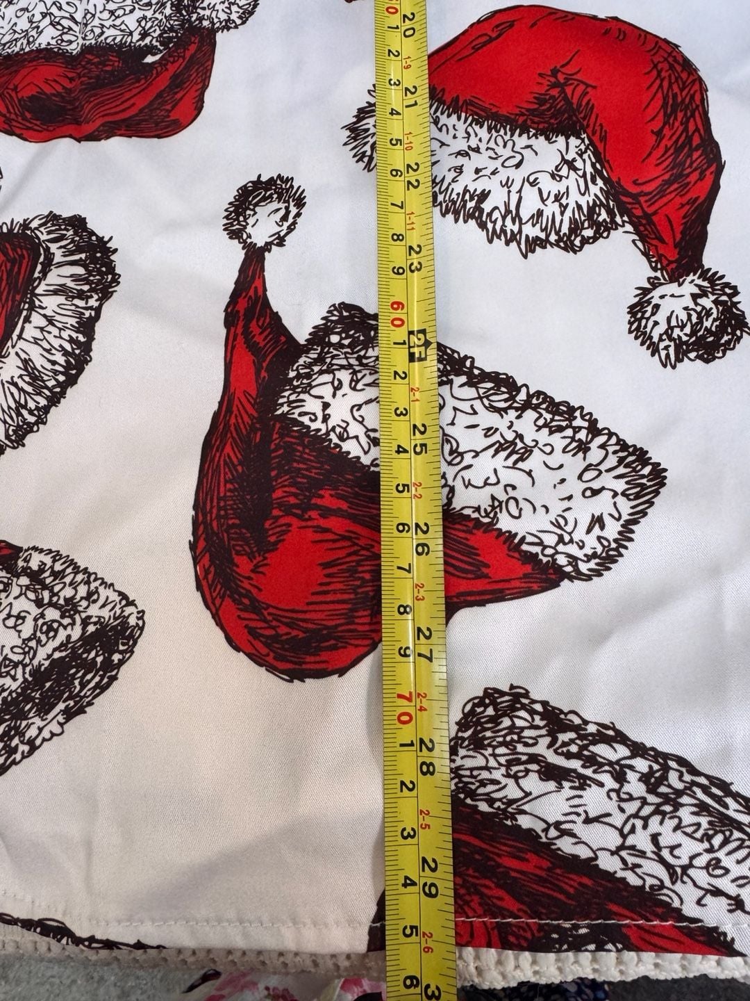 JOGAL Christmas Santa Hat Print Button-Up Shirt Size S White Red 8