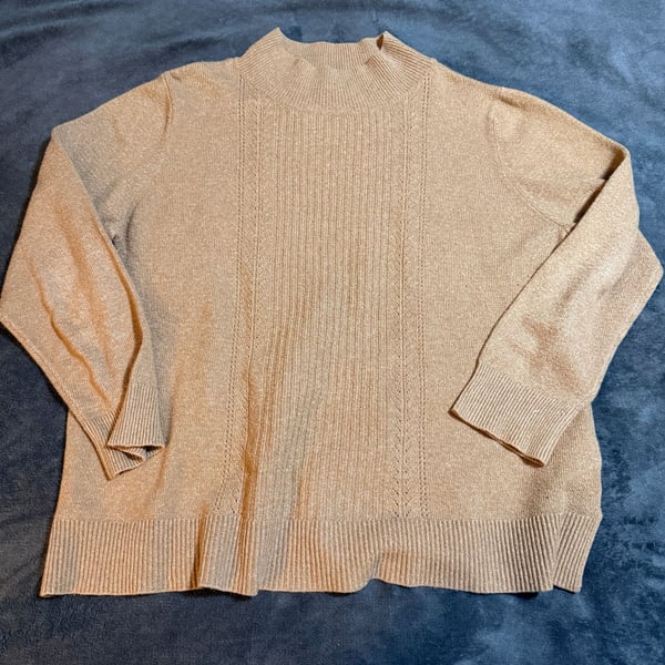 Old Navy Mock Neck Sweater Size XXL Camel Tan Ribbed