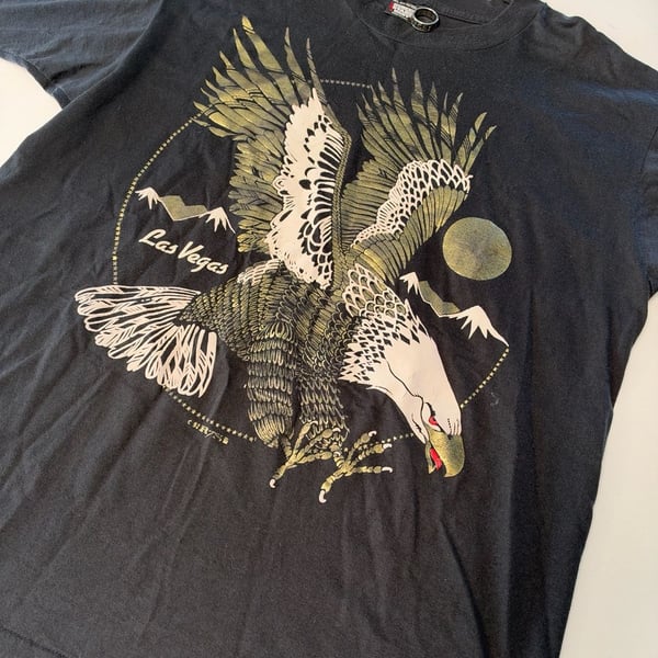 Screen Stars Best Las Vegas Eagle T-Shirt XL Black Gold Foil