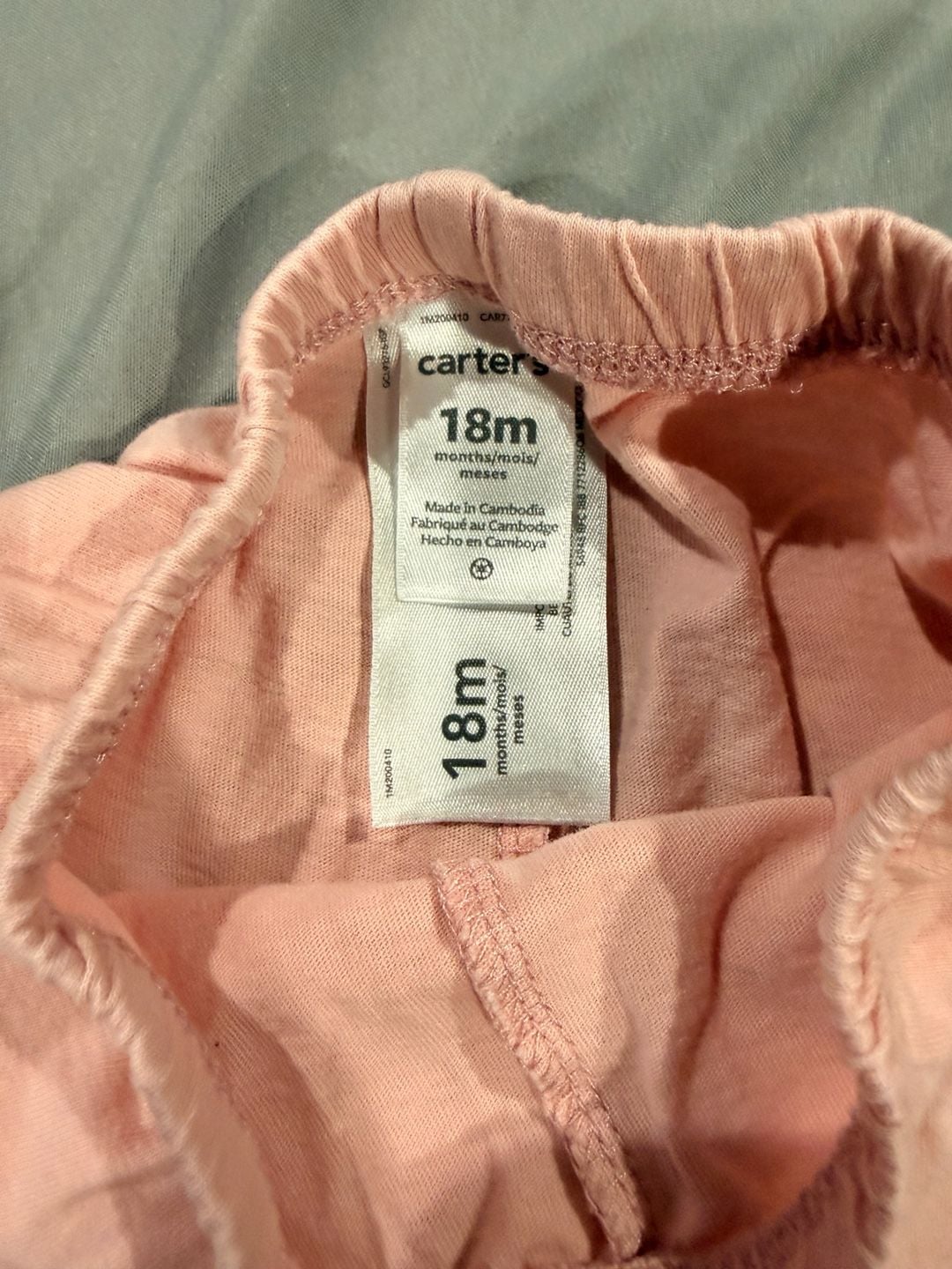 Carter's Leggings Size 18m Pink Bow Ankle 3