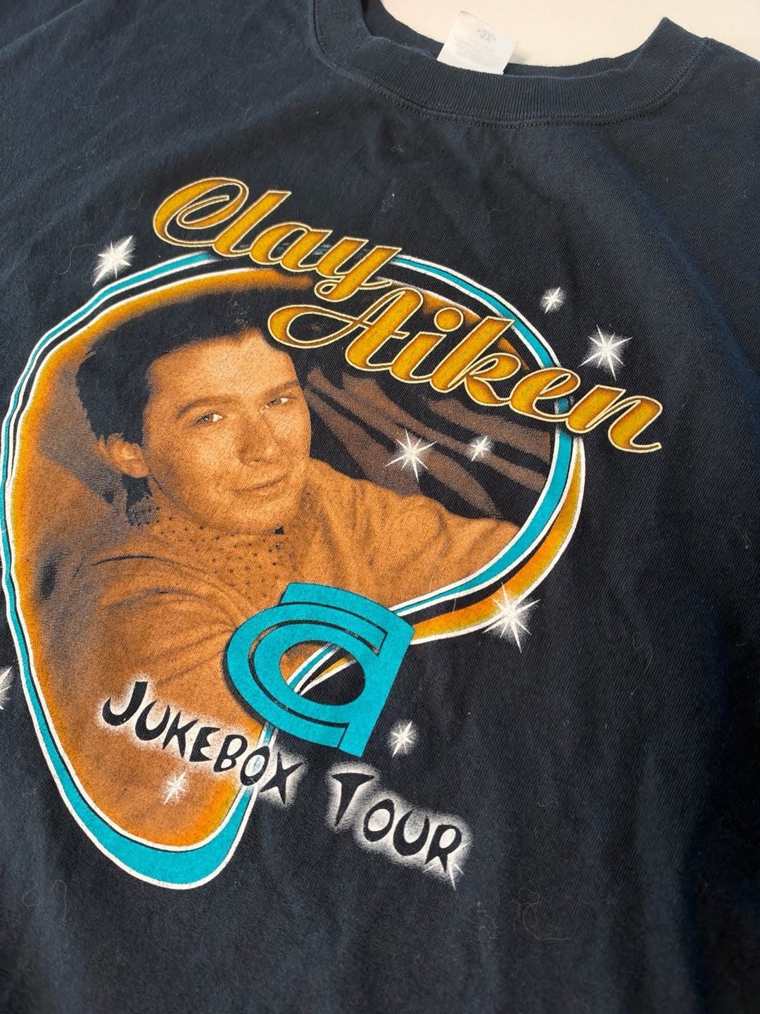 Anvil Clay Aiken Jukebox Tour T-Shirt Size 3X Black Graphic 2