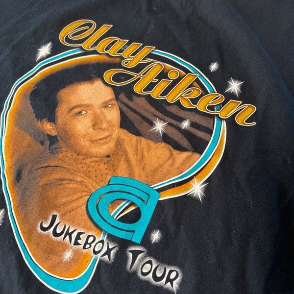 Anvil Clay Aiken Jukebox Tour T-Shirt Size 3X Black Graphic