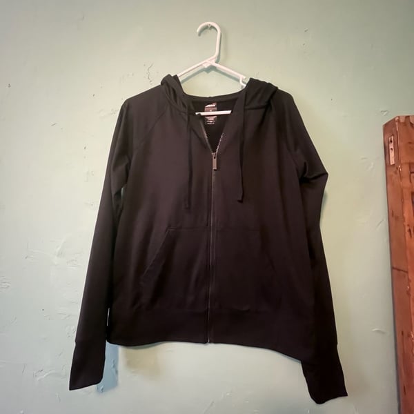 Avia Full Zip Hoodie Size M (8-10) Black Activewear