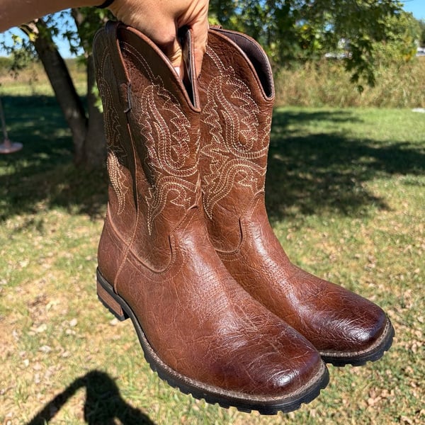 Western Cowboy Boots Brown Size 10