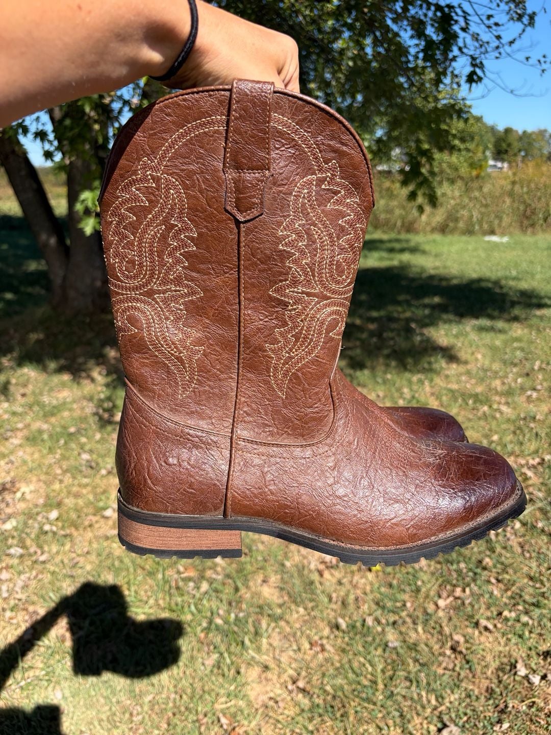 Western Cowboy Boots Brown Size 10 3