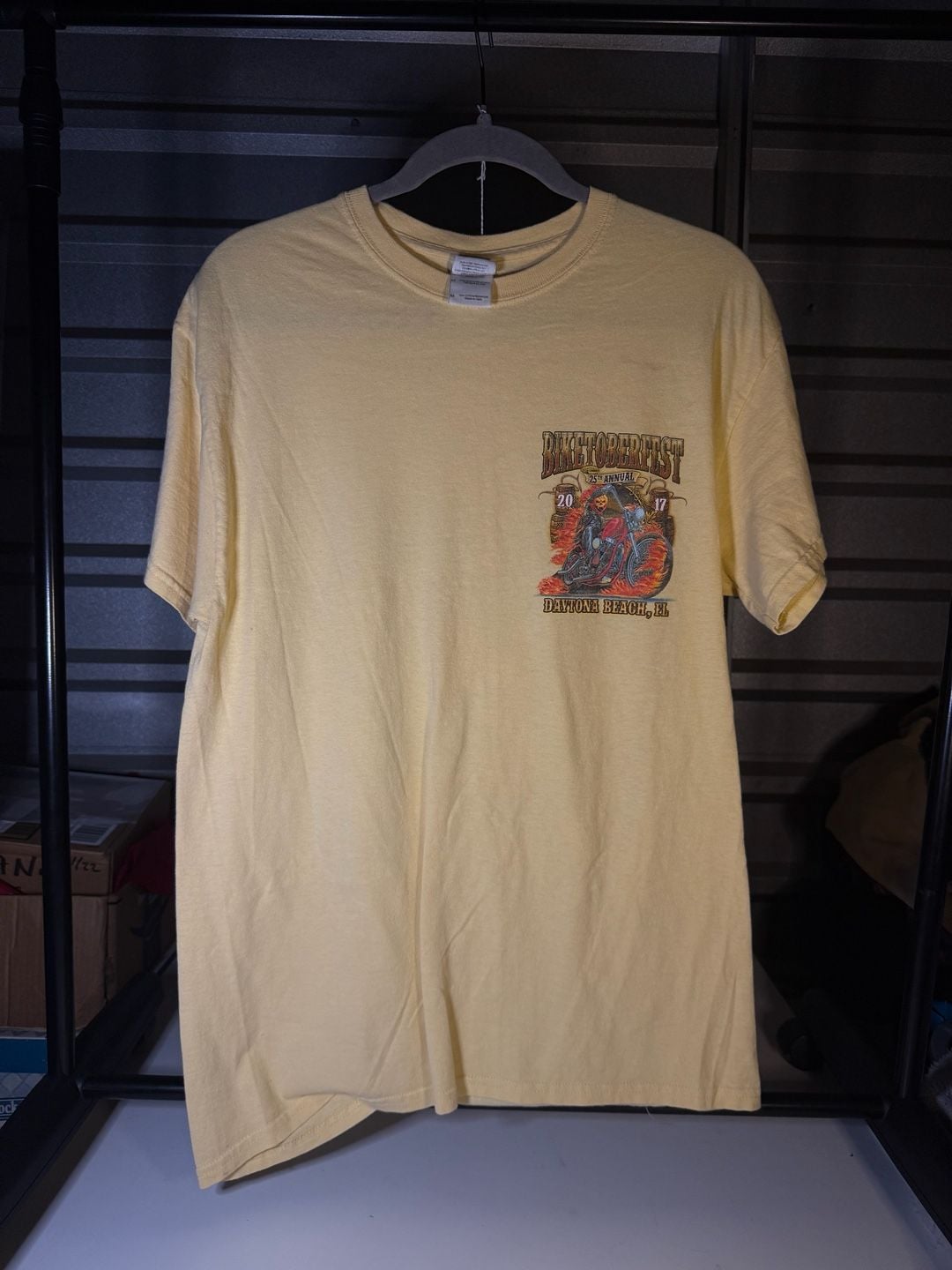 Gildan Biketoberfest Daytona Beach 2017 T-Shirt Yellow Graphic 2