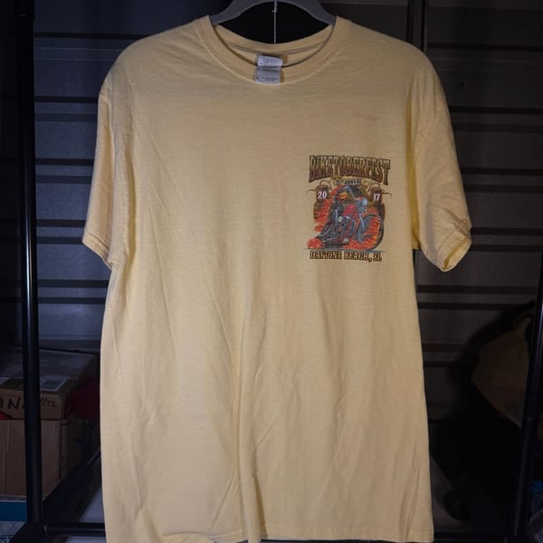 Gildan Biketoberfest Daytona Beach 2017 T-Shirt Yellow Graphic