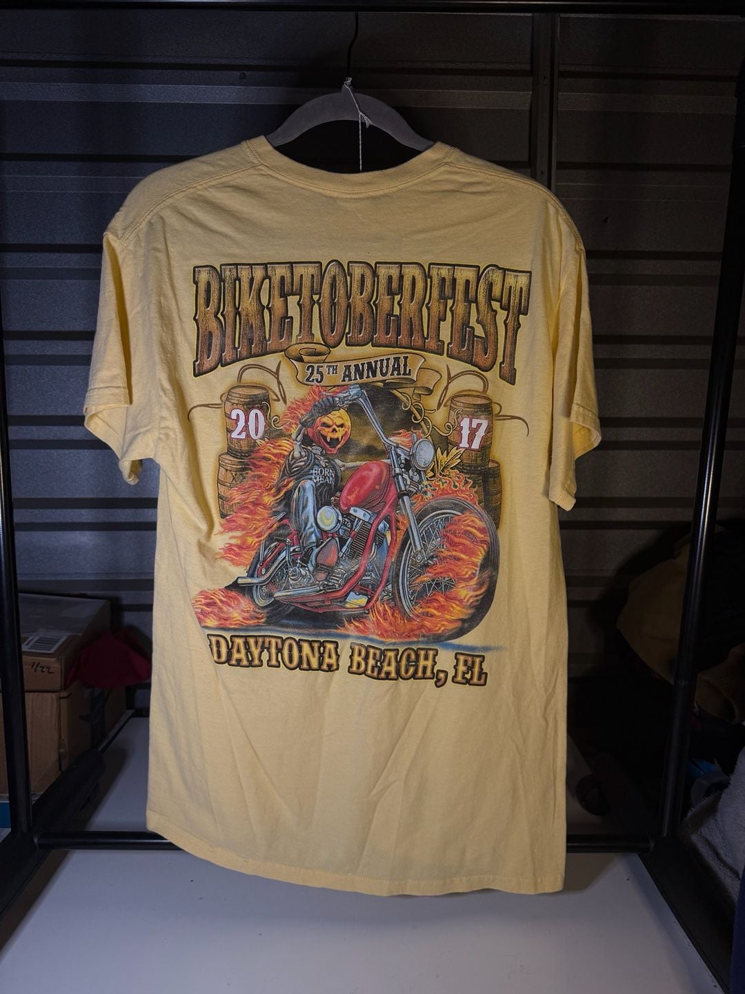 Gildan Biketoberfest Daytona Beach 2017 T-Shirt Yellow Graphic 3