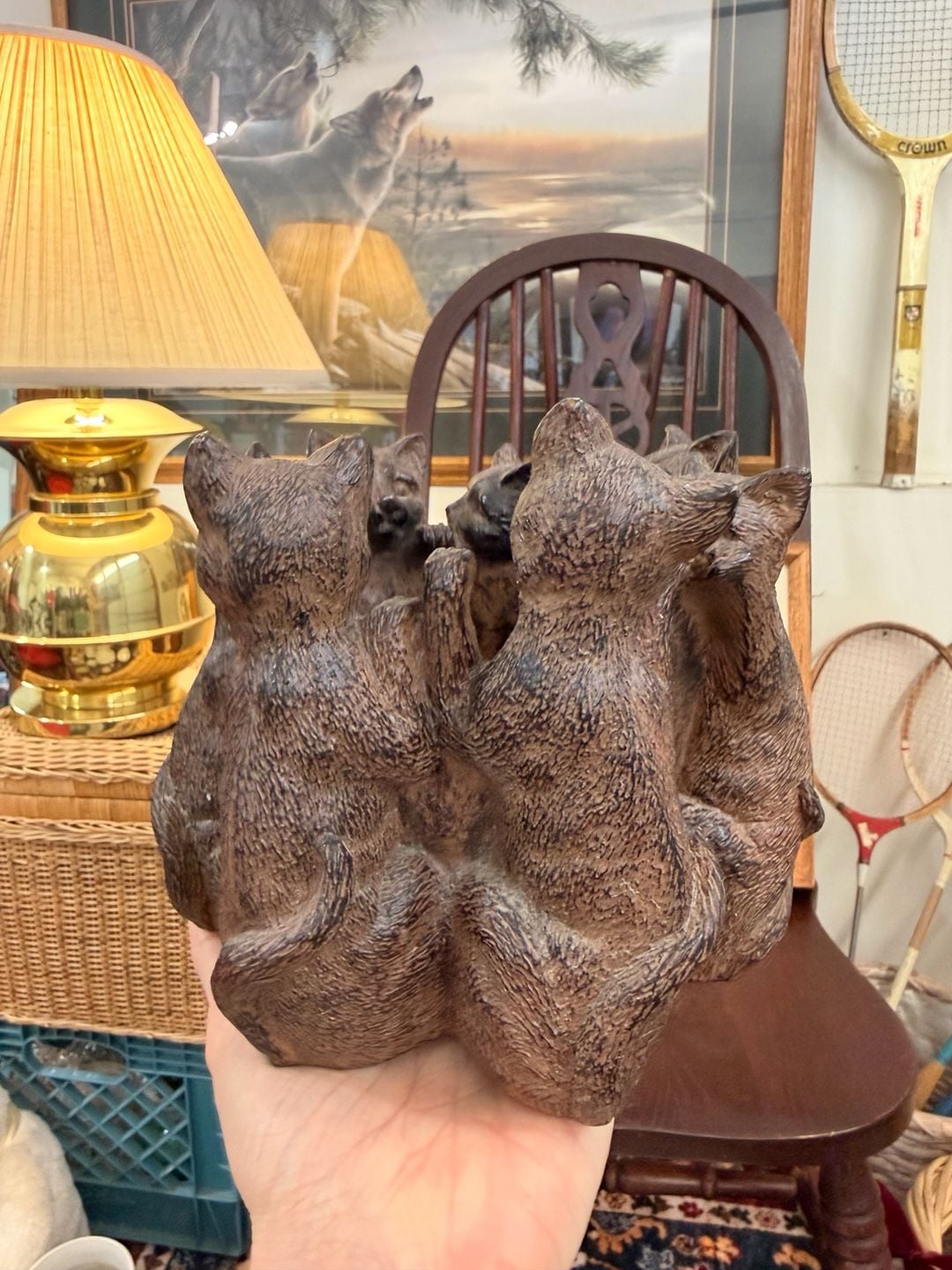 Circle Of Cats Votive Tea Light Candle Holder Statue Cute Cottage Home Decor 11