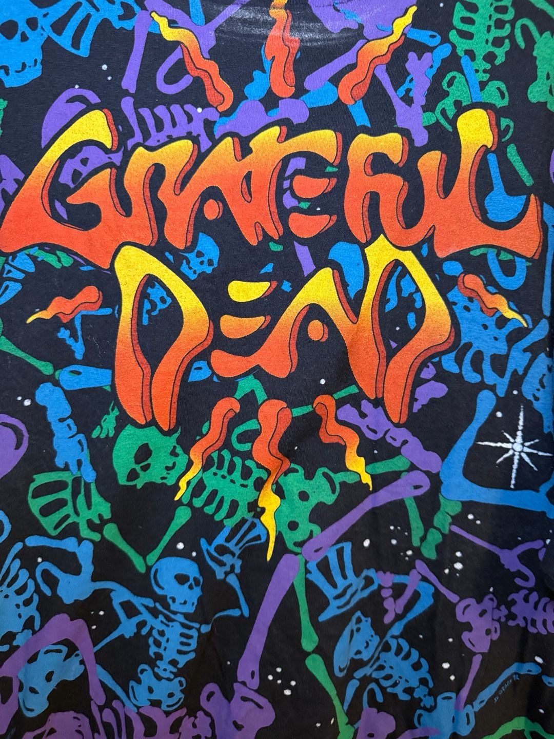 Liquid Blue Grateful Dead Dead Space Size 2XL Black Skeleton All Over Print T 3