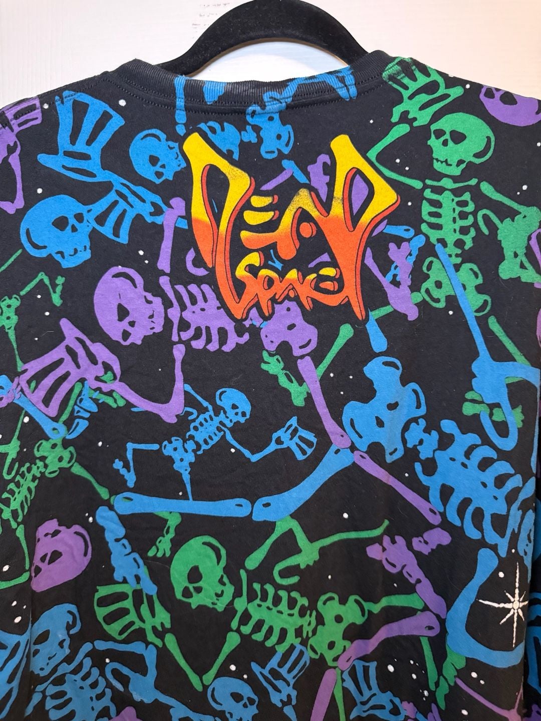 Liquid Blue Grateful Dead Dead Space Size 2XL Black Skeleton All Over Print T 5
