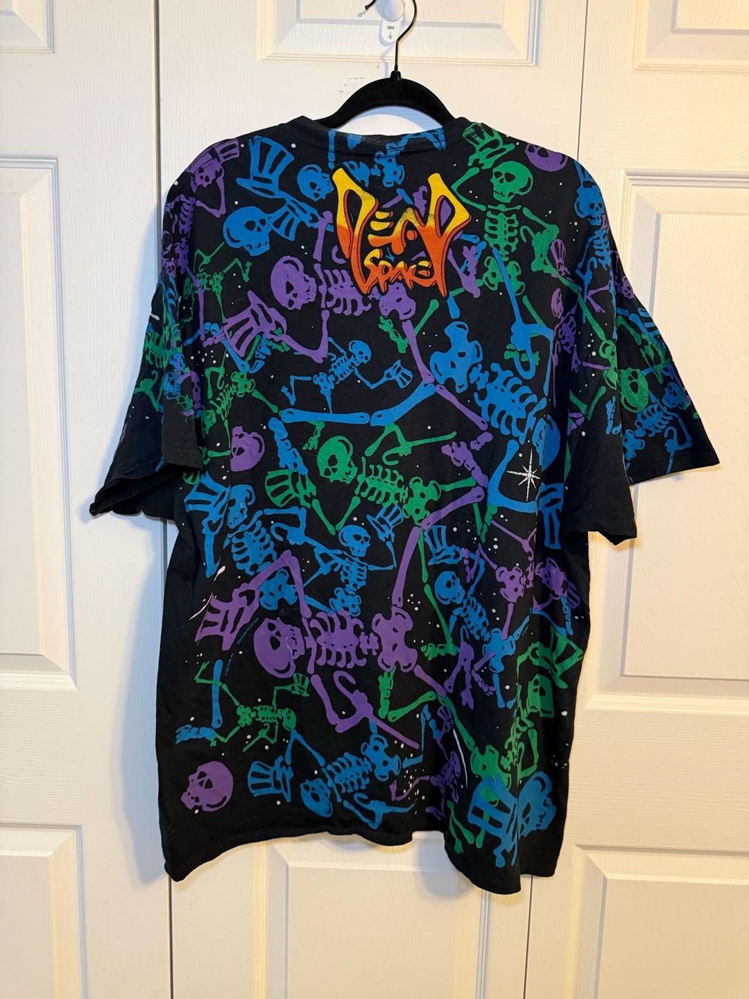 Liquid Blue Grateful Dead Dead Space Size 2XL Black Skeleton All Over Print T 6