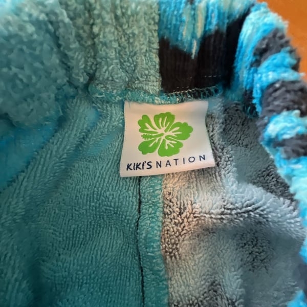 Kiki's Nation Towel Pants Blue Animal Print