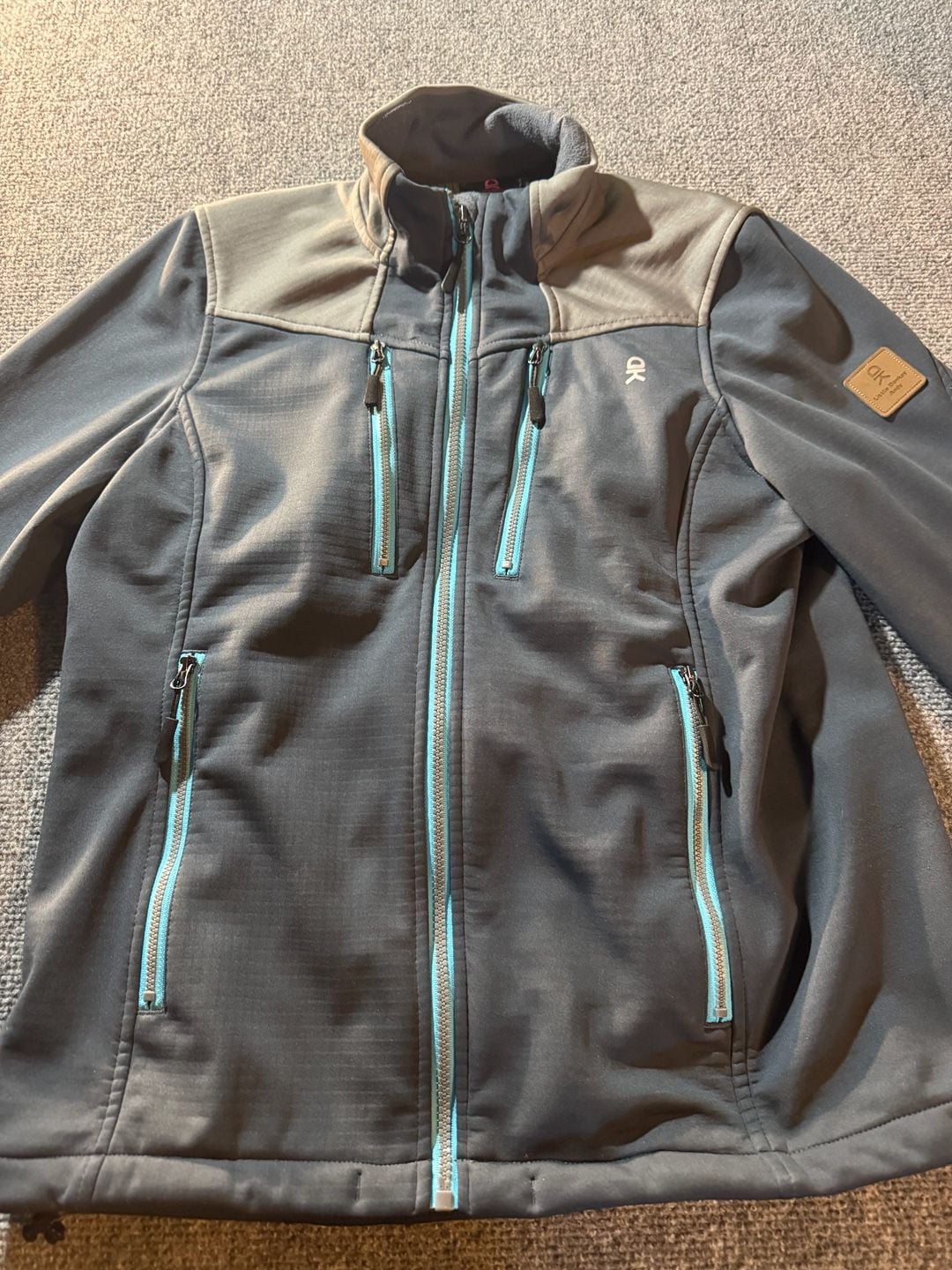 Little Donkey Andy Softshell Jacket Size XS Grey Blue Fleece Lined 2