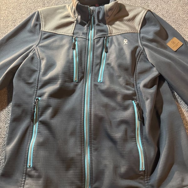 Little Donkey Andy Softshell Jacket Size XS Grey Blue Fleece Lined