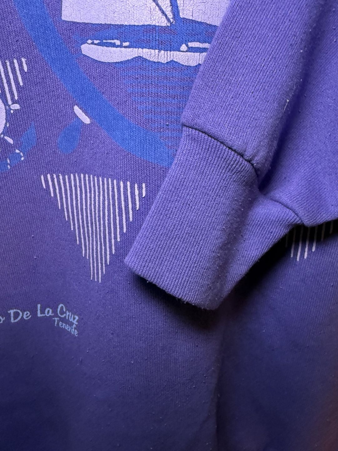 Oneita Sailboat Crewneck Sweatshirt Size S Purple Puerto De La Cruz 6