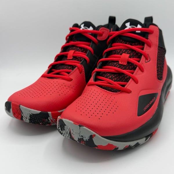 Under Armour Lockdown 5 Mens 10 Basketball Shoes Red Black 3023949-601