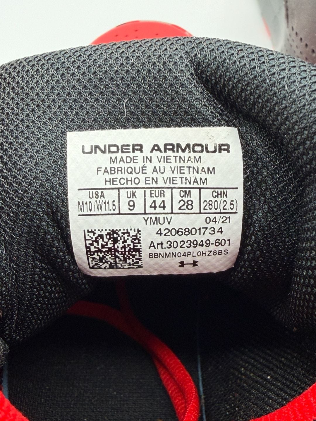Under Armour Lockdown 5 Mens 10 Basketball Shoes Red Black 3023949-601 9