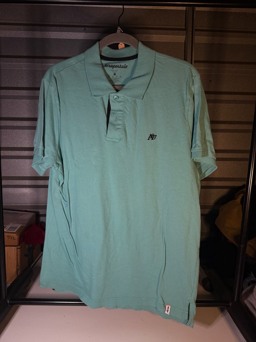 Aeropostale Short Sleeve Polo Shirt Size L Green 2