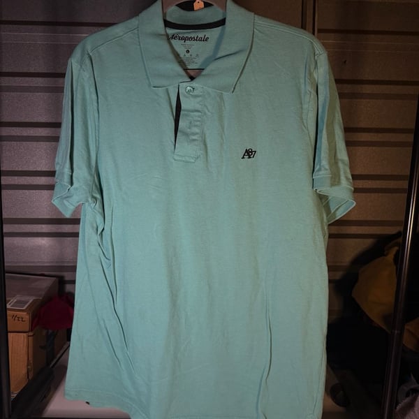 Aeropostale Short Sleeve Polo Shirt Size L Green