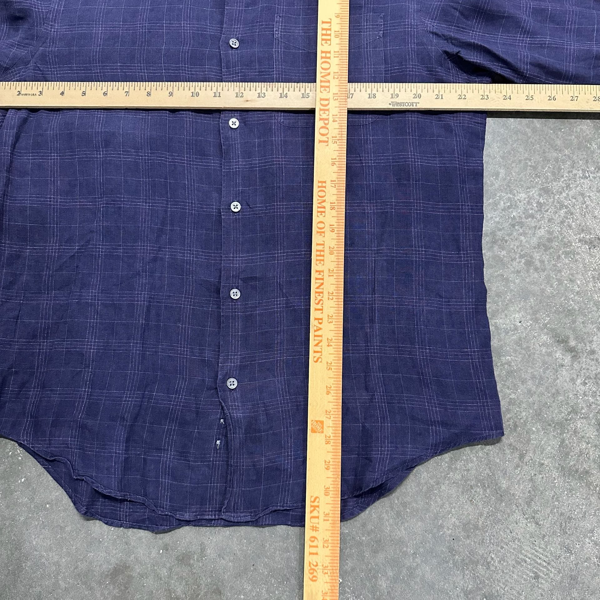 Banana Republic 100% Linen Plaid Button Up Shirt Size M Relaxed Oversized 6