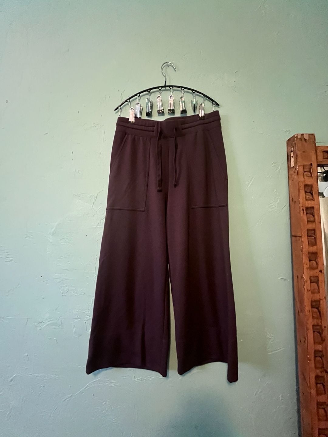 Quince SuperSoft Fleece Cropped Wide Leg Pants Size S 2