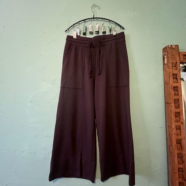 Quince SuperSoft Fleece Cropped Wide Leg Pants Size S
