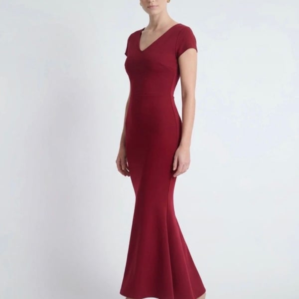 EDINSY Women's Evening Dress, Elegant V Neck Long Dress Mermaid Gown for Wedding.