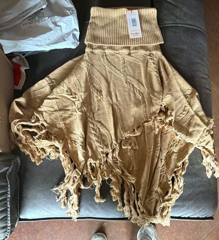 Rowing Blazers Cable Fringe Skirt Size S Tan 1