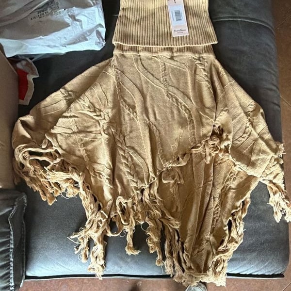 Rowing Blazers Cable Fringe Skirt Size S Tan