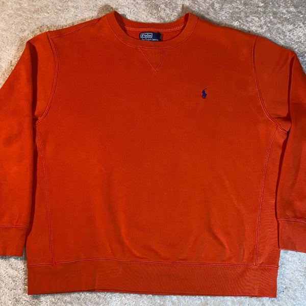 Vintage Polo By Ralph Lauren Sweatshirt Size XXL Orange Crewneck