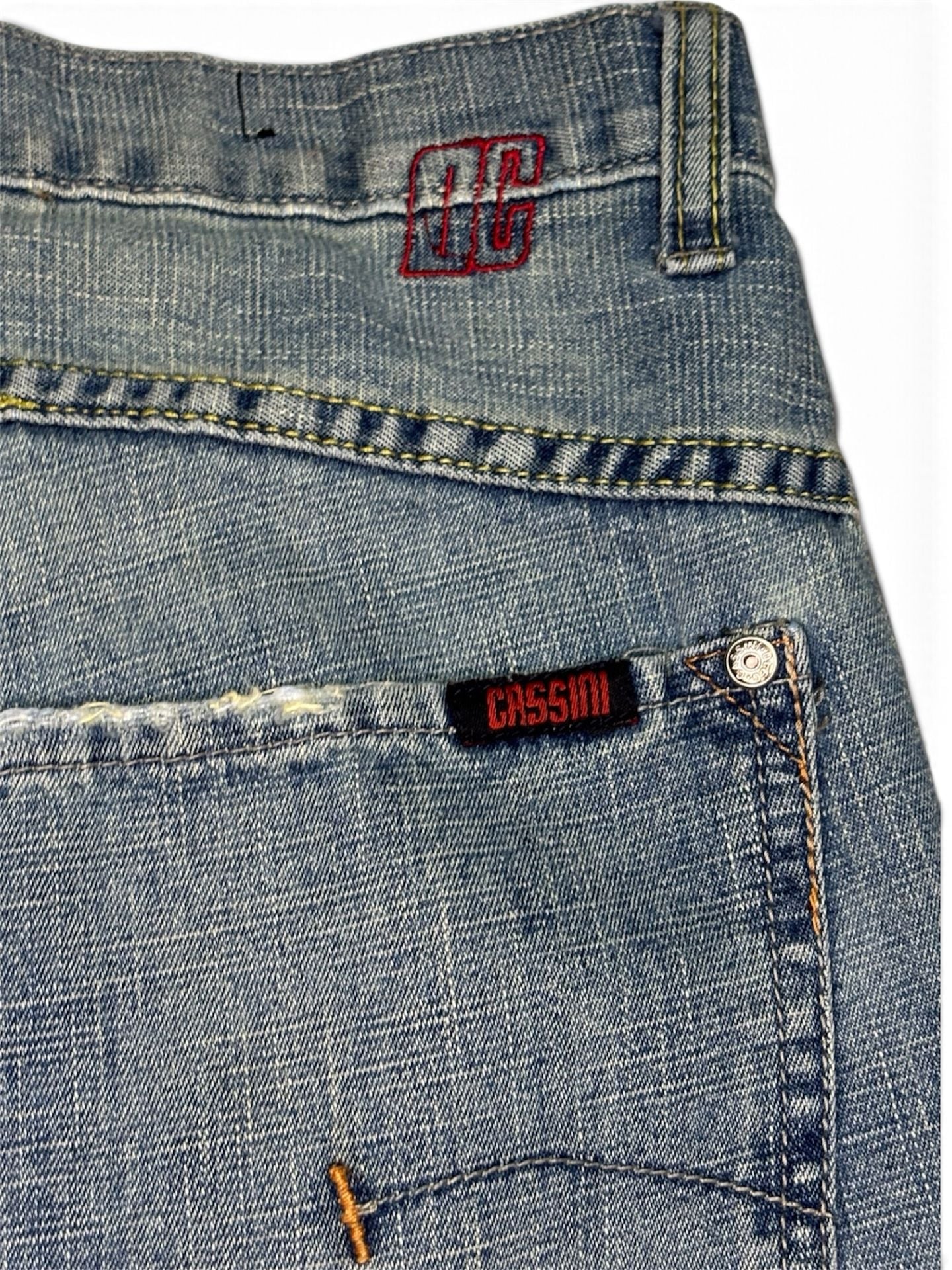Cassini Denim Jeans Blue Distressed Y2K 7