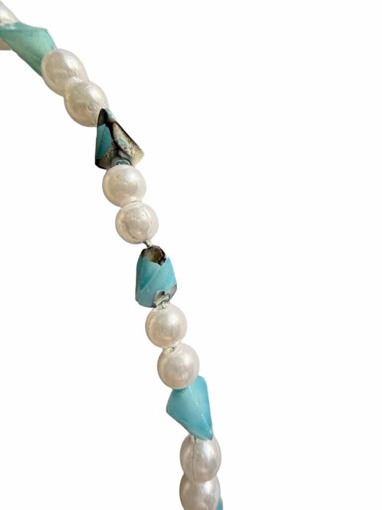 Unbranded Beaded Necklace Blue And White Pearl Style 5