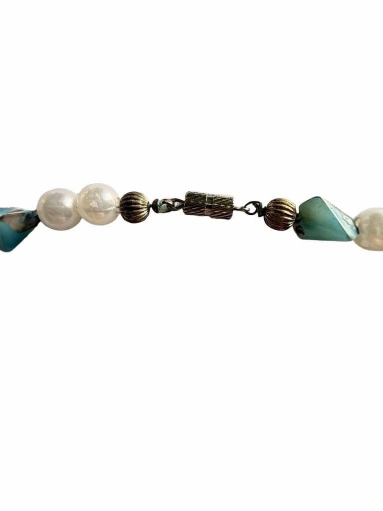 Unbranded Beaded Necklace Blue And White Pearl Style 3